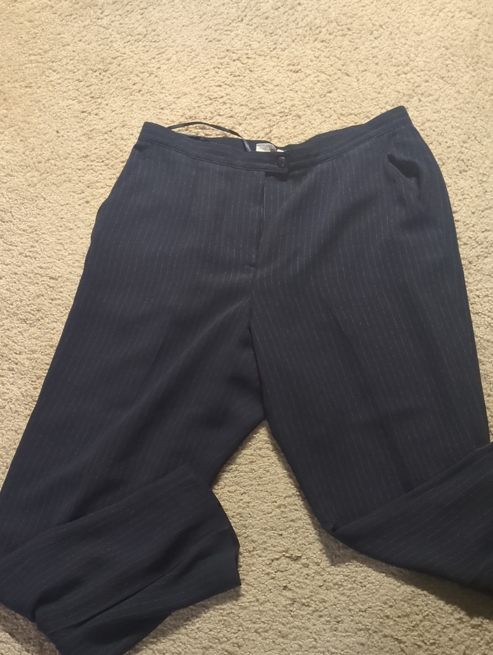 Classic Women's Pinstripe Dress Pants - Black
